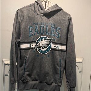 NFL Philadelphia Eagles Gray Hoodie with Teal and White Logo